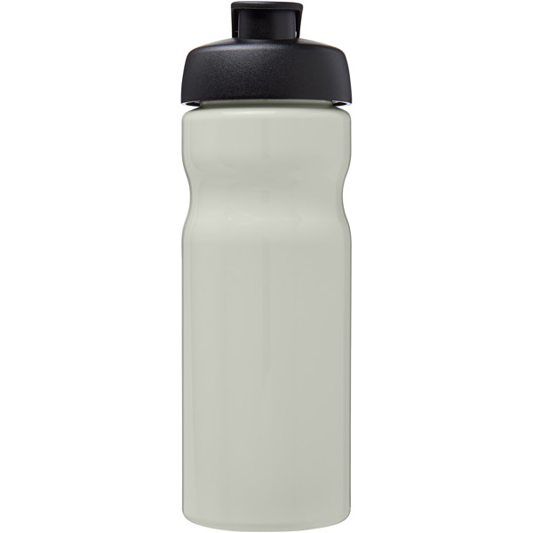 Garrafa desportiva com tampa de abrir e fechar de 650 ml “H2O Eco” - Branco marfim / Preto liso
