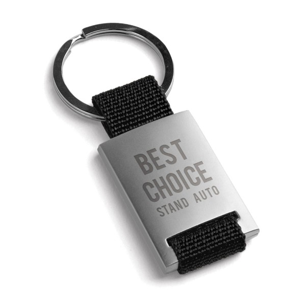 GRIPITCH. Metal and webbing keyring - Black