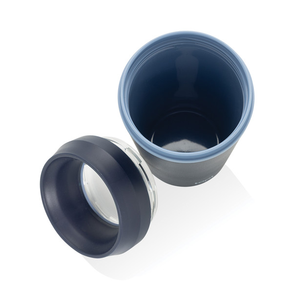 Mug 354 ml avec couvercle 360 en plastique recyclé Topl - Bleu Marine