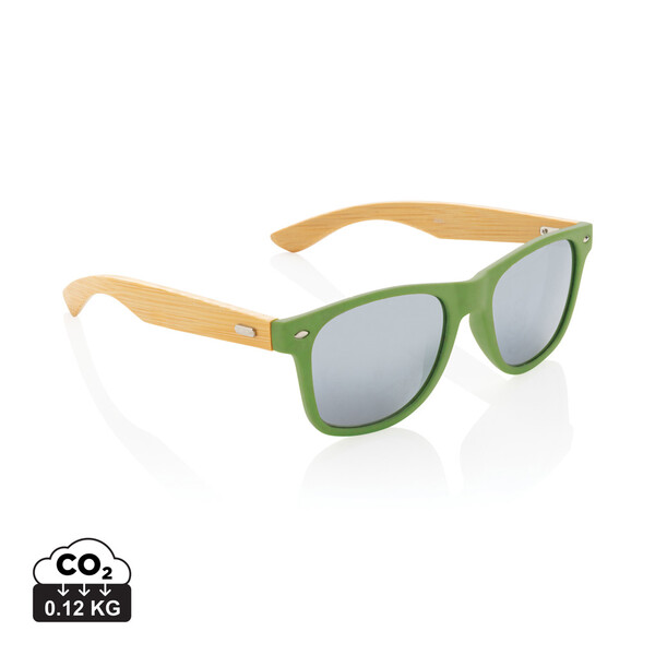 Lunettes de soleil en bambou et plastique recyclé RCS - Vert
