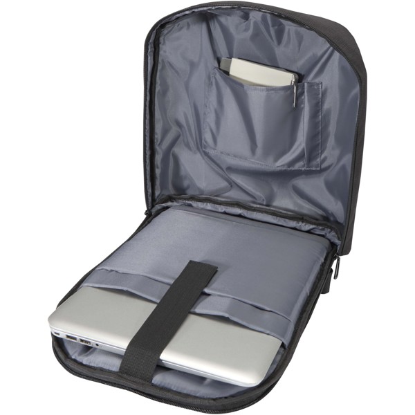 Luma 15" GRS Laptop-Rucksack aus recyceltem Material mit Diebstahlschutz 10L - schwarz