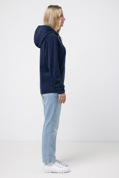 Polaire à capuche en polyester recyclé IQONIQ Trivor - Bleu Marine / L