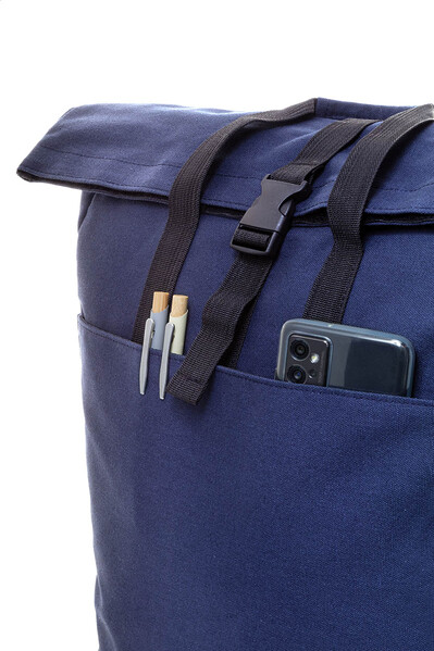 Sac à dos en toile recyclée Rebyss Roll - Bleu Foncé