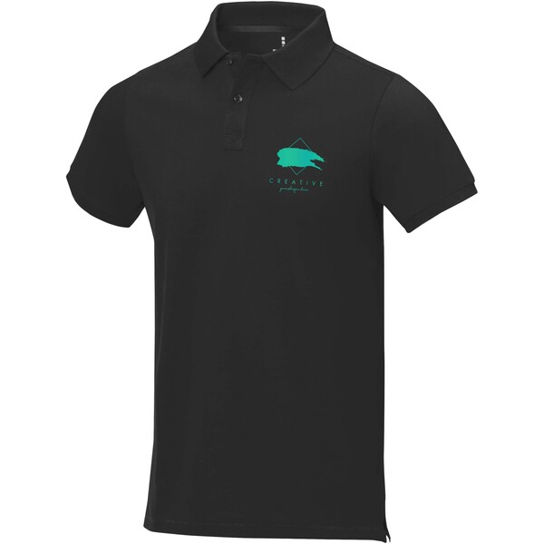 Polo de manga curta para homem de 200 g/m² Calgary - Preto liso / XL