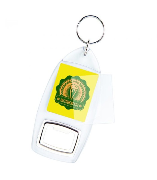 Translucent bottle opener key ring