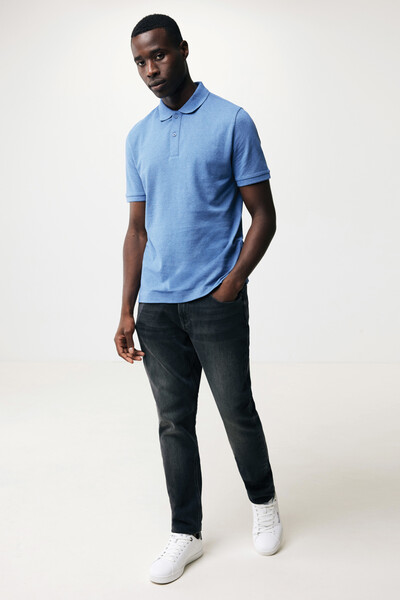 Polo tričko IQONIQ Yosemite z recykl. bavlny - Heather Blue / S