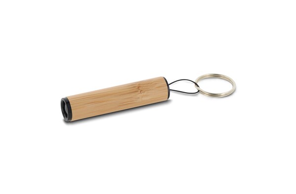 Porte-clés lampe de poche en bambou
