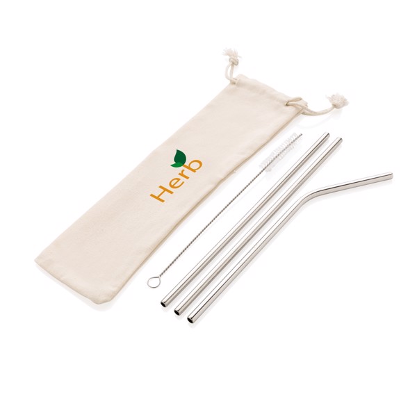 XD - Reusable stainless steel 3 pcs straw set