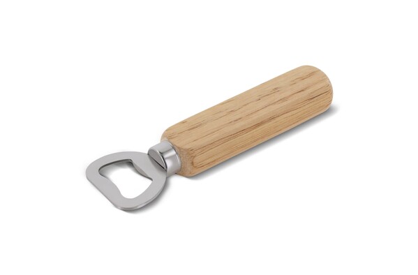 Bottle opener with wooden handle