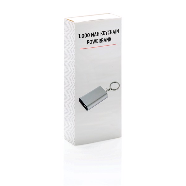 1.000 mAh keychain powerbank - Silver