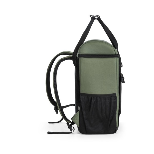 ROMA L. Thermal backpack padded in recycled polyester 600D ripstop 16 L - Dark Green
