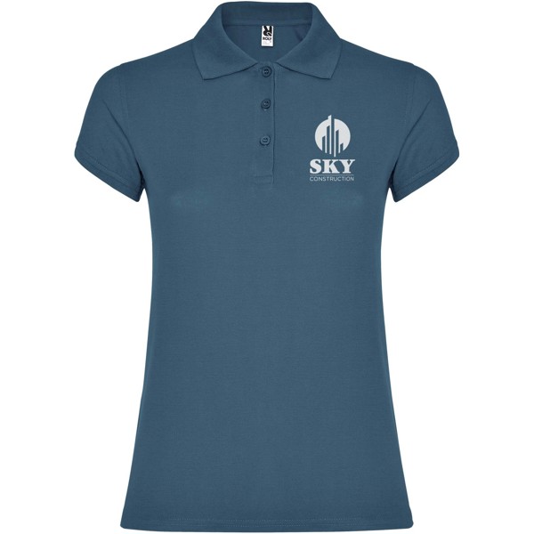 Polo da donna a maniche corte da 200 g/m² Star - Blu tempesta / 3XL