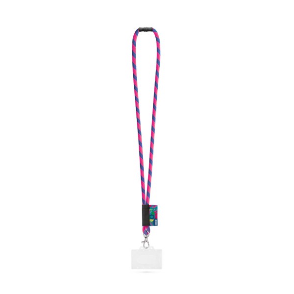 WATFORD. Customized polyamide lanyard - Hexachrome Pink / Royal Blue