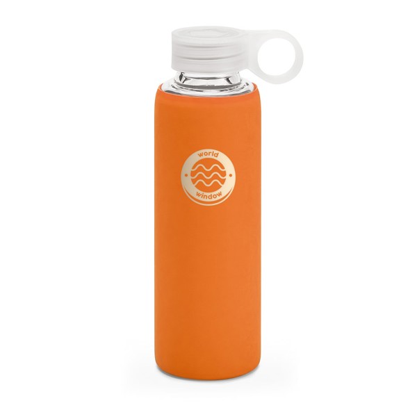 DHABI. Borosilicate glass sports bottle 380 mL - Orange