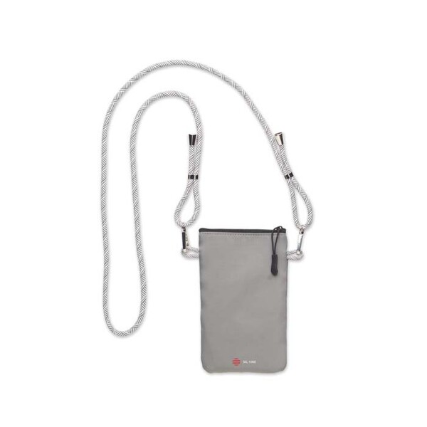 Bolsa acolchoada para telemóvel com cordão ajustável 