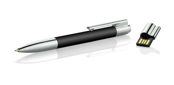 Ball pen with USB flash drive 8 GB BRAINY - black