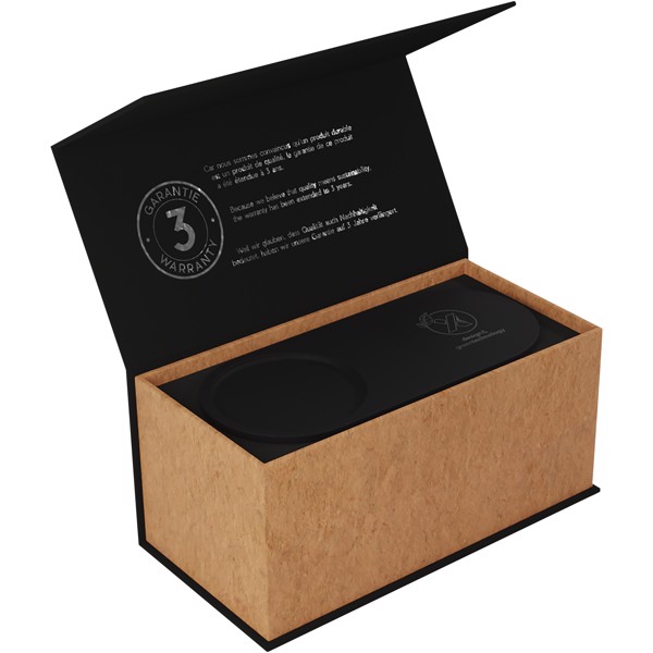 Station de charge sans fil et porte-crayon en bambou SCX.design W17 10 W avec logo lumineux