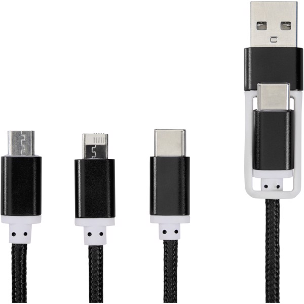 Versatile 5-in-1 charging cable - Black