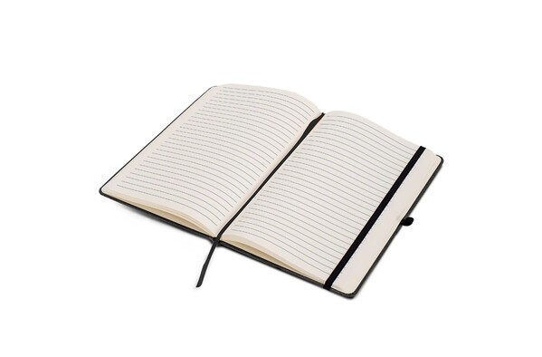 Carnet A5 couverture rigide en cuir recyclé - Gris foncé