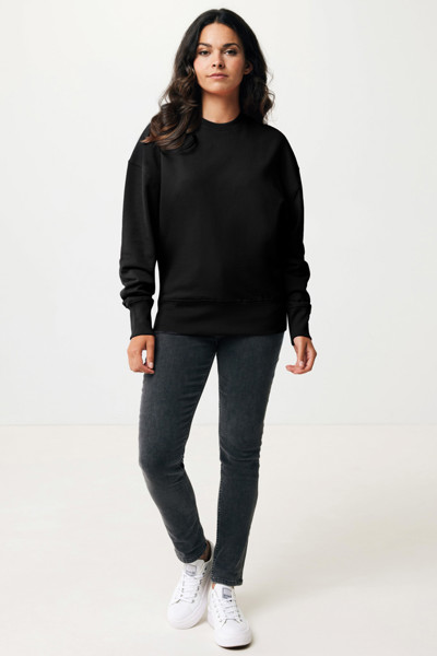 Sweater à col rond en coton recyclé Iqoniq Kruger - Noir / XL