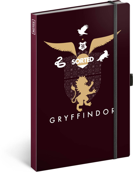 Notique Notes Harry Potter – Gryffindor, Linkovaný, 13 x 21 cm