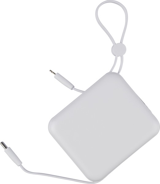 Recycled ABS powerbank Jona - White