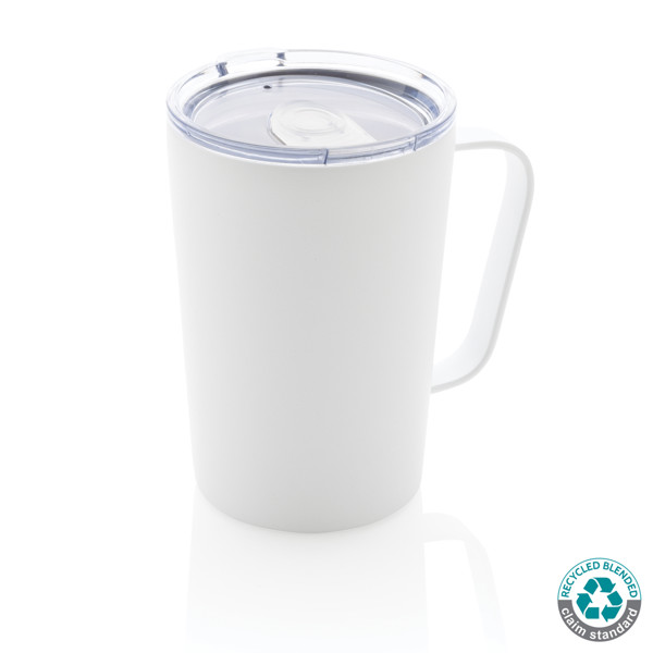 RCS Recycled stainless steel modern vacuum mug with lid - White