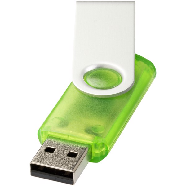 USB disk Rotate-translucent, 2 GB - Zelená