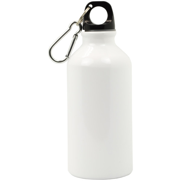 Bidon En Aluminium Avec Mousqueton Capacité 400Ml - Blanche