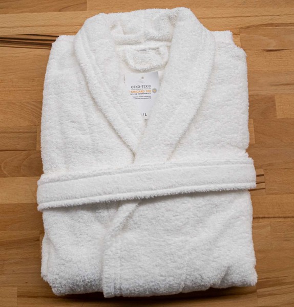 Olima Terry Bathrobe - White / M/L