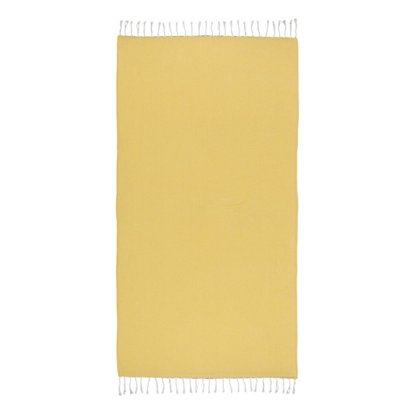 Recycled Cotton Beach Towel 150 G/M2. Melange Effect And Fringes - Yellow