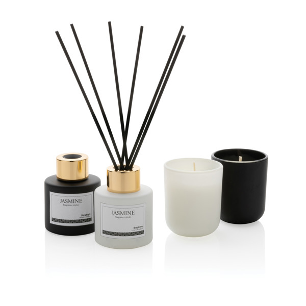 Ukiyo gift set, soy candle, 10h burn time - White