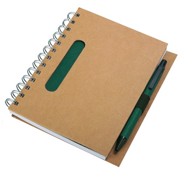 Envivo notepad with ballpen - Green / Beige