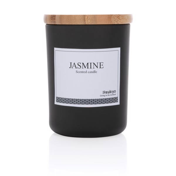 Ukiyo deluxe scented candle with bamboo lid - Black