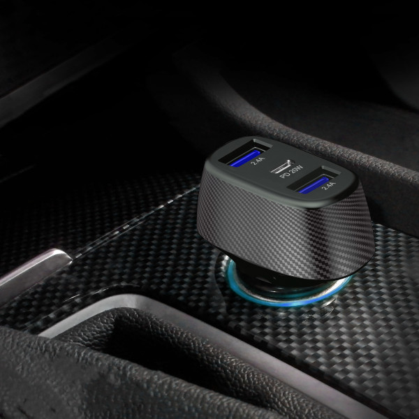 KURUMA - TURBO CHARGEUR ALLUME-CIGARE 50W 2X USB-C + 2X USB-A 3.4A