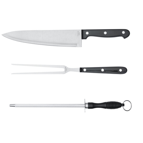 3-Piece Stainless Steel Carving Set Carve