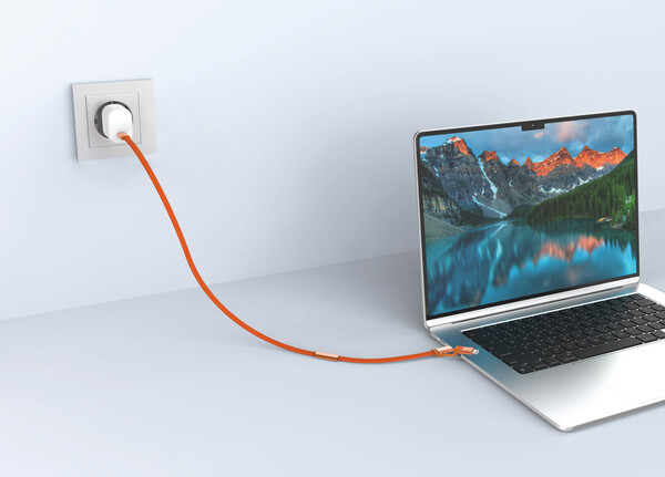 Rychlonabíjecí kabel Arc 2 v 1 z RCS 60W 120 cm - Oranžová