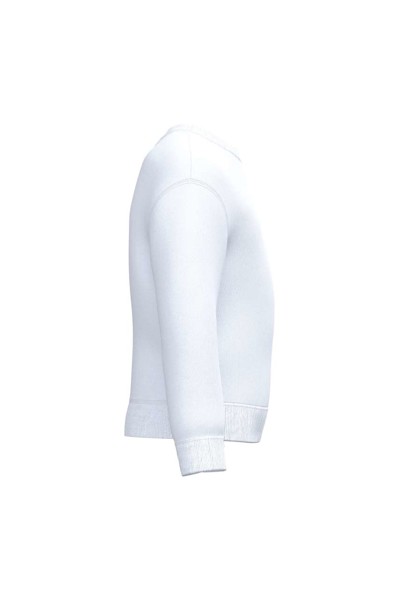 Kids' Basic Round Neck Sweatshirt - Ideal White / 10/12