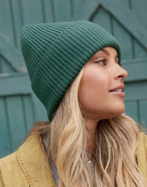 Oversized Cuffed Beanie - Walnut / ONE SIZE