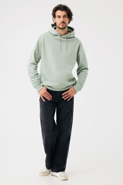 IQONIQ Joshua Unisex mikina s kapucňou z rec. bavlny - Iceberg Green / XL