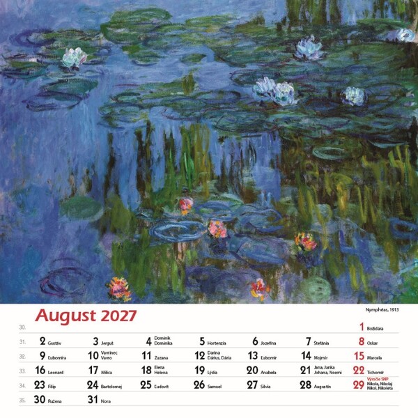 Nástenný Kalendár Claude Monet Štvorec 2027