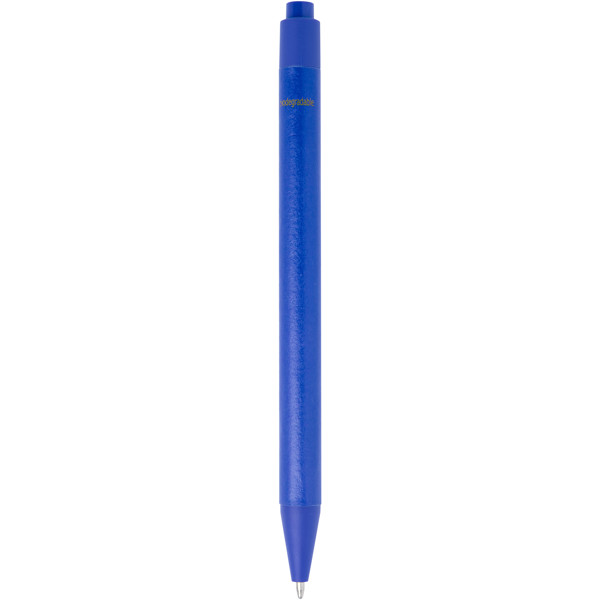 Stylo bille Chartik monochromatique en papier recyclé avec finition mate (encre noire) - Bleu