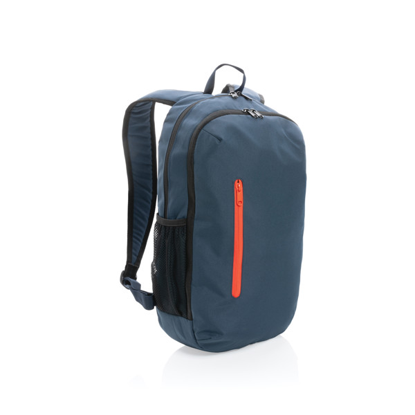 Základný batoh Impact z 300D rPET AWARE™ - Námornícka Modrá / Oranžová