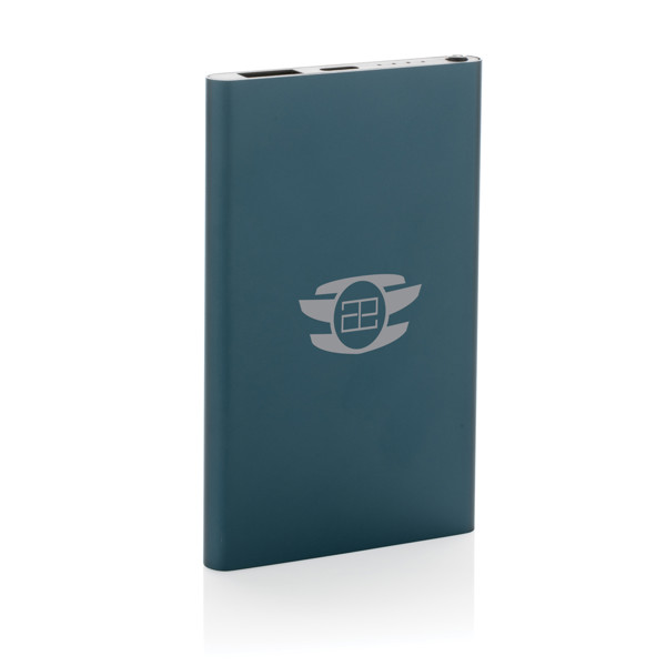 Powerbank 4000mAh en plastique recyclé/aluminium RCS - Bleu