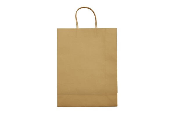 Vrečka iz kraft papirja 300x120x400mm, 120g/m² - Svetlo rjava barva