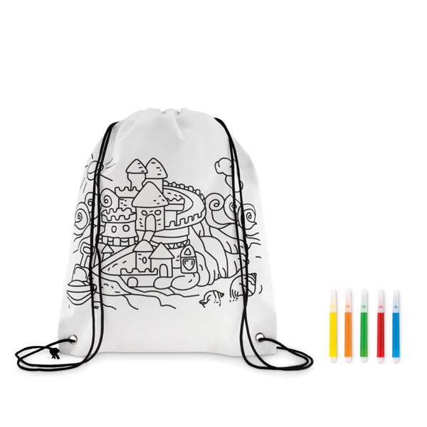 Non woven kids bag with pens Carrydraw