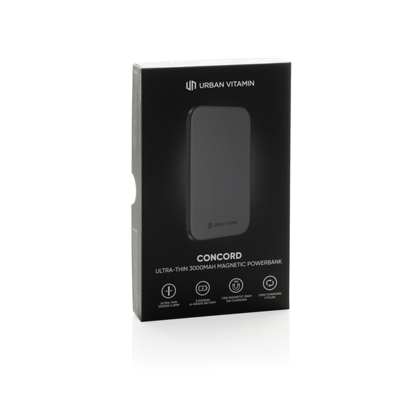 Urban Vitamin Concord RCS ultra-tenká 3000 mAh powerbanka - Čierna