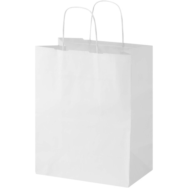 Kraft papieren tas 80–90 g/m² met gedraaide handvatten – 25 x 15 x 32 cm - Wit