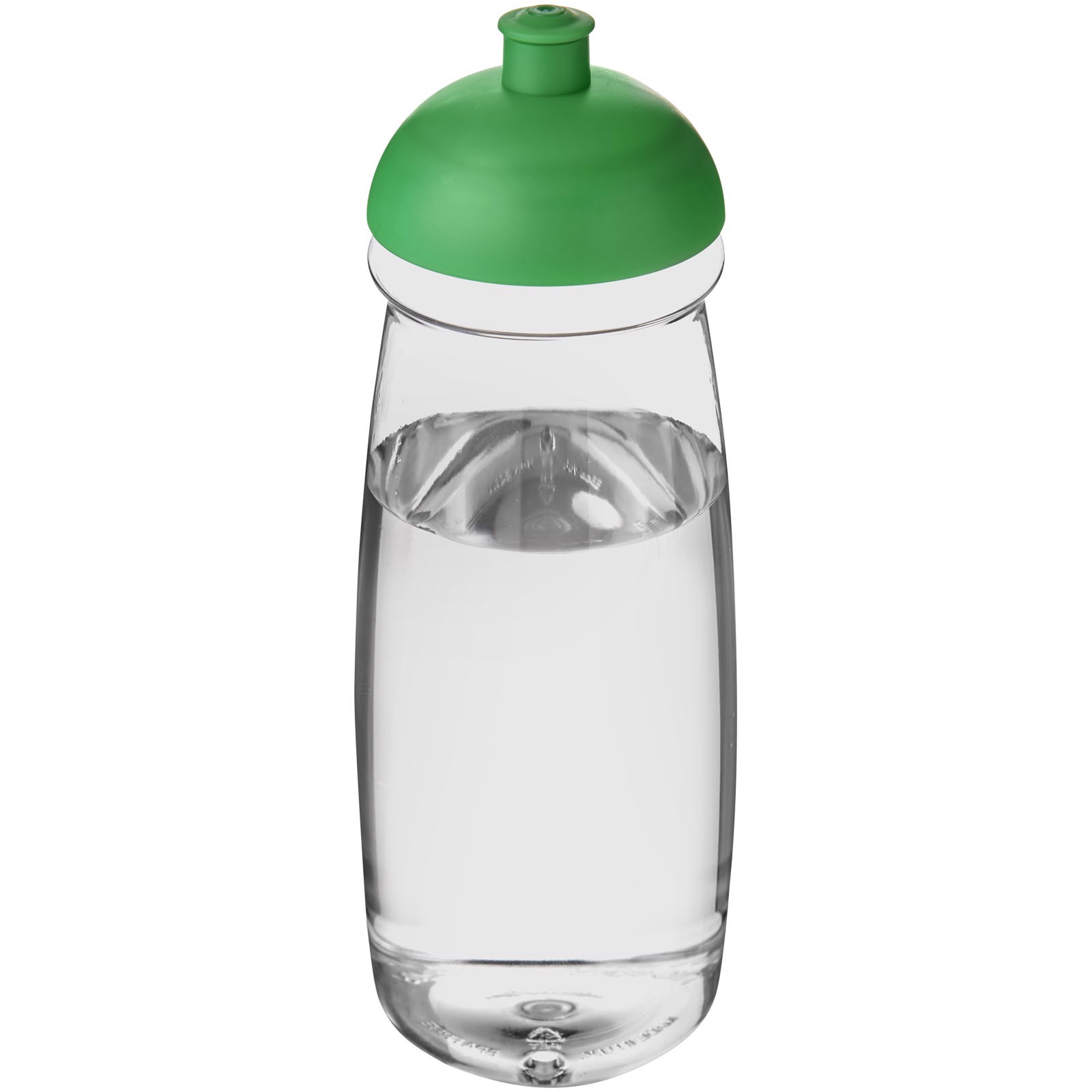 Bidon H2O Pulse® o pojemności 600 ml z wypukłym wieczkiem - Przezroczysty / Zielony