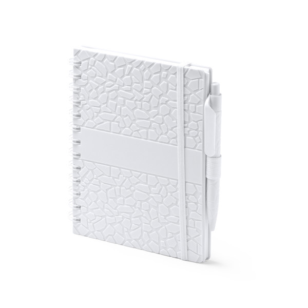 Libreta personalizada de papel piedra A5 con bolígrafo a juego